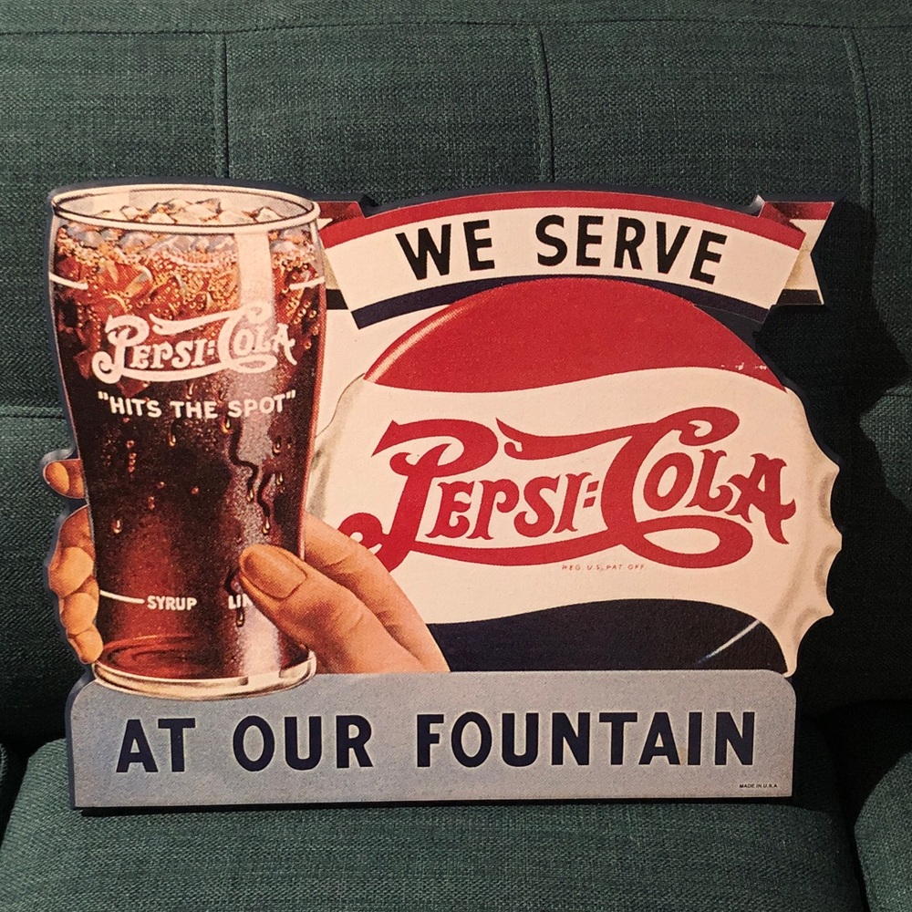 💓 Pepsi-Cola Vintage Style Sign
